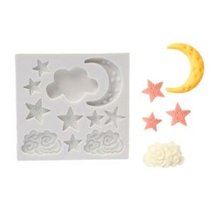 Hold, csillag, felhő fondant forma, szilikon