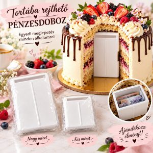 Műanyag pénzesdoboz tortához 2 méretben