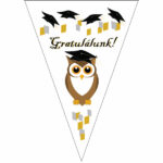 Gratulálunk,baglyos ballagási zászló 2,5m