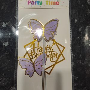 Pillangós tortadísz szett négyzet alakú táblával 4db pillangóval