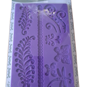 Páfrány és pillangó szilikon forma