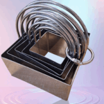 Négyzetalakú kiszúró szett fém 5db