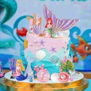 Sellős tortadekoráció sellőlánnyal